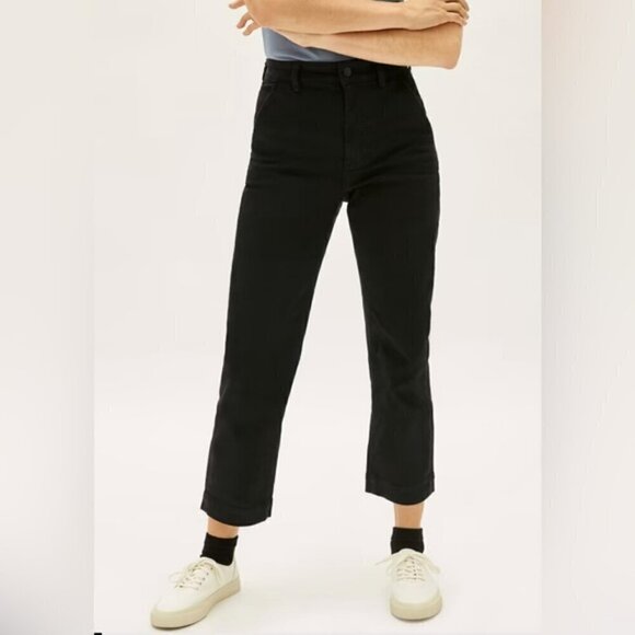 Everlane Black The Straight Leg Crop Short Jeans US 4 - Picture 1 of 8